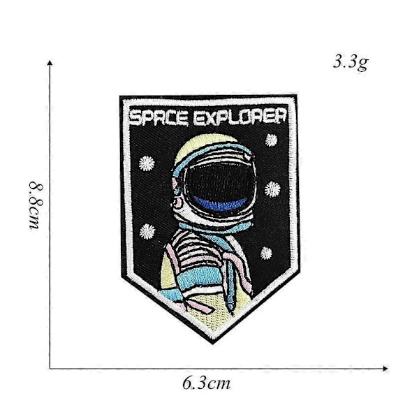 10 stk. Stryke på lapper DIY Sy på dekorative applikasjoner Klistremerker Broderilapper for klesryggsekker Jeans Jakker, astronaut-tema