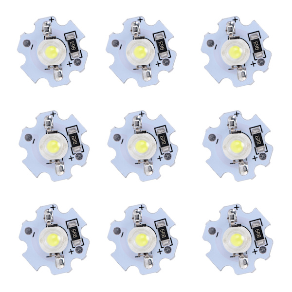 25st 5V LED-chips 200LM 1W High Power LED-lampa pärlor för gör-det-själv-belysningsarmaturerKallvit 10000K