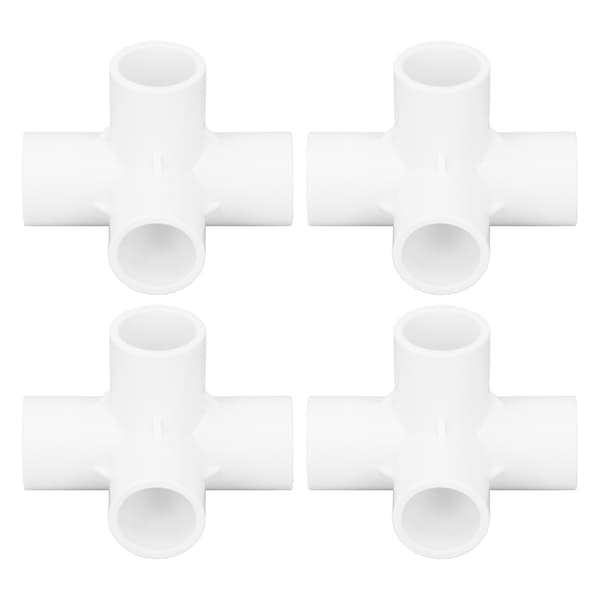 10 stk. 4-vejs PVC-fittings albue rørforbindelse 25 mm udløbssæt til møbelforbindelse hvid