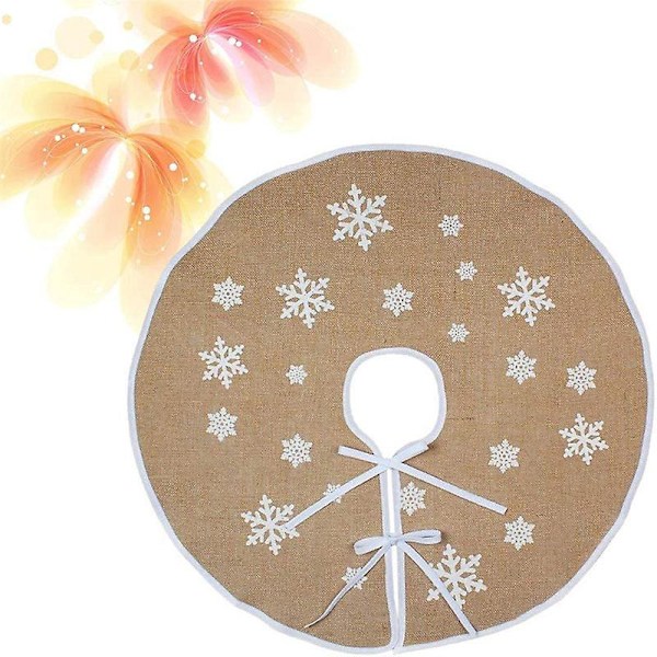 Julgransmatta - Premiumkvalitet 119 cm Diameter Vit Snöflingemönster För En Varm Traditionell Look - Perfekt Komplement Till Din Juldekoration