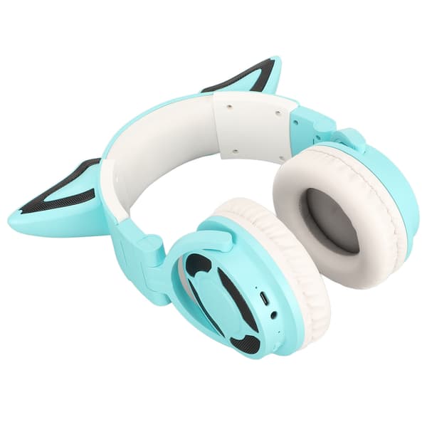 RGB Cat Ear Headset Bluetooth 5.3 Trådlös Brusreducering Typ C Vikbart Gaming Headset med Mikrofon för Lyssning