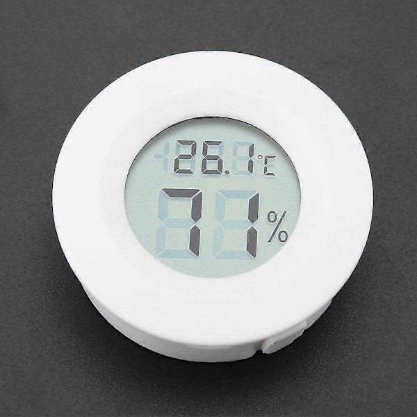 Reptil Termometer, Mini LCD Digitalt Termometer Hygrometer Rund Form til Humidorer Drivhus Have Kælder Køleskab Skab