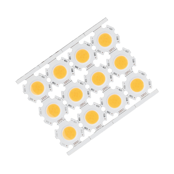 12 stk LED-chips COB Lys Emitter Komponent 5W 15‑17V til DIY Spotlights Downlight Loftlampe Varmt Lys