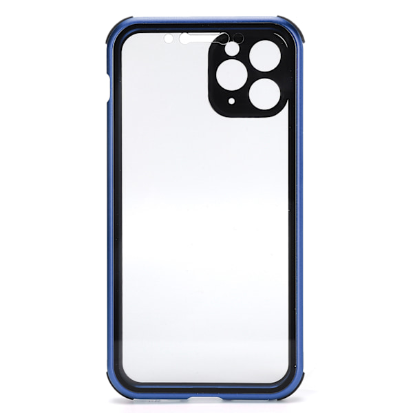 Anti-Peep Magnetisk Adsorpsjon Telefondeksel Front Back Glass Telefondeksel for IPhone 11Pro Blå