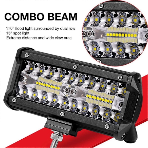 2 LED-striper 7\" LED-striper 3 rader med arbeidslys kombinasjonsstråle A