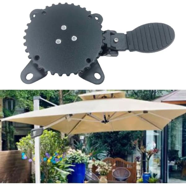 360° roterende parasolfod, parasoltilbehør, udendørs parasolstativ, robust parasolholder til havefiskeri Black