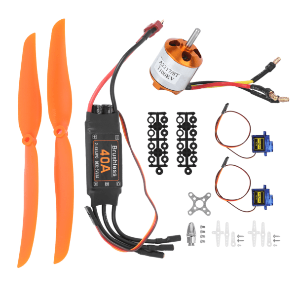 A2217 1100KV børsteløs motor 40A ESC SG90 9G Micro Servo 1060 Propell for RC Plane (1100KV Motor 40A ESC 9G Servo 1060 Propell)
