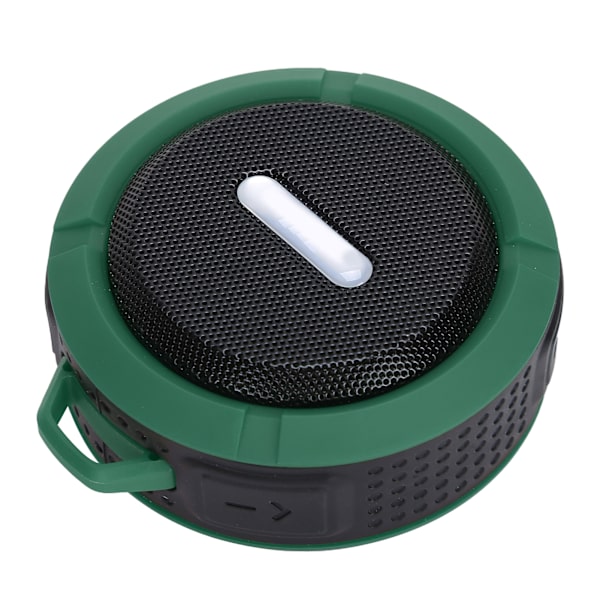 C6 Bluetooth-högtalare med sugkopp karbinhake vattentät mini-subwoofer för utomhussporter Grön