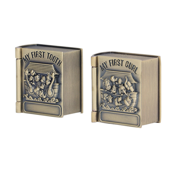 Exquisite Polishing Process Engraving Pattern Durable Metal Baby Tooth Box