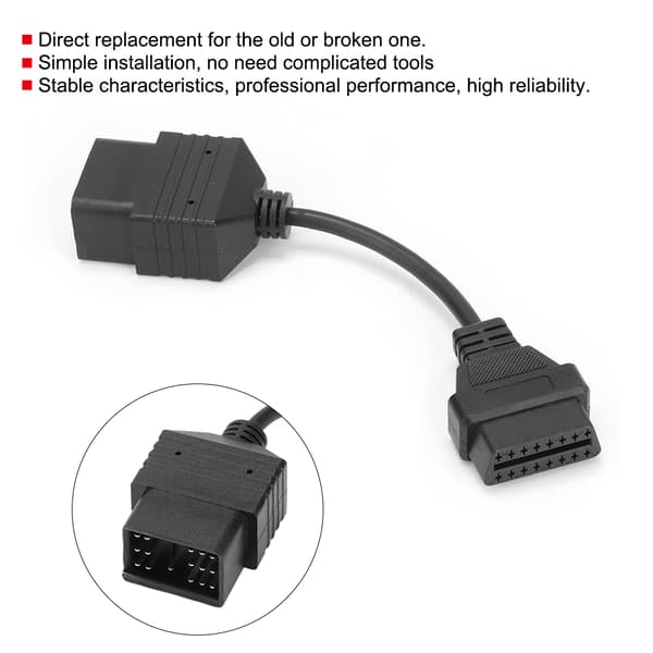 17-bens til 16-bens OBD2 diagnostisk kabeladapterstik passer til Toyota