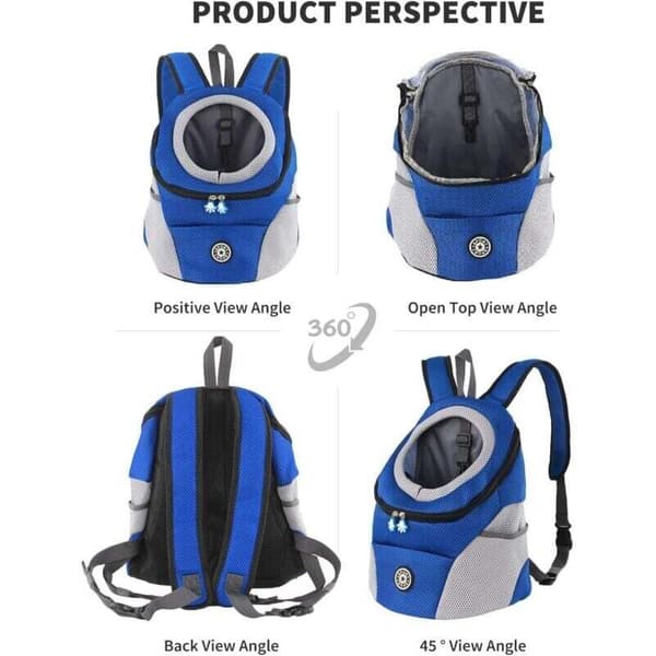Dog Backpack, Breathable Adjustable Dog Cat Backpack with Waterproof Bottom, Padded Shoulder Strap, Foldable Dog Travel Backpack, Safety Hook MUMU Black