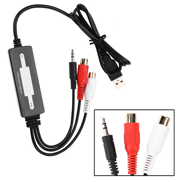 USB Audio Capture Recorder Card Konverterer platespillerkassetter til MP3/WAV