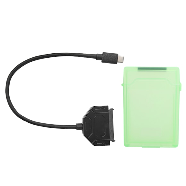 TypeC SATA-adapter 2,5 tommer USB 3.0 10G SSD HDD harddiskdrev kabelbeskyttelsesboks (grøn)