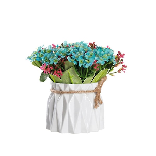 1 Set Konstgjord Blomma Realistisk Lättskött Simulerad Hortensia Blomma Krukväxt Dekoration H C