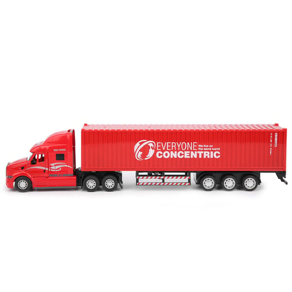 Legering Simulation Container Bilmodel Børn Kid Træk Tilbage Bil Legetøj med Lyd Lys (Rød)
