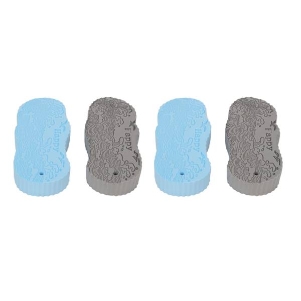 4 st Exfolierande badsvamp Mjuk PVA Konkav och konvex texturdesign 3D duschsvamp med snöre för babyvuxen