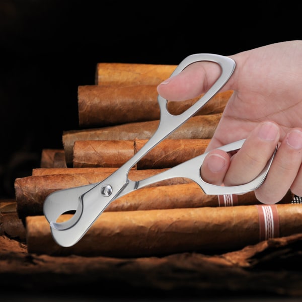 1 st Cigarrklippare Rostfritt stål Blad Ficksax med ring