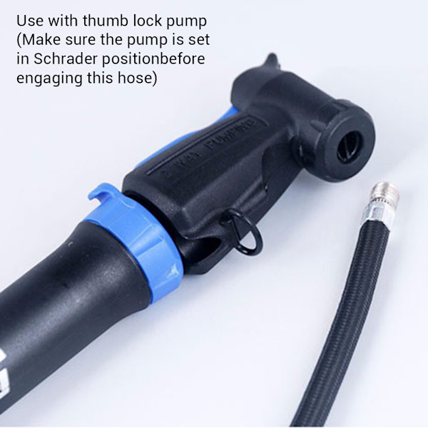 Holdbar cykelpumpe forlængerslange højtryks oppumpningspumpe amerikansk ventilpumpe tilbehør til Schrader-ventil