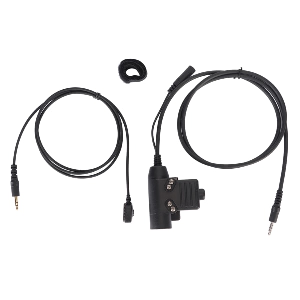 PTT-adapter med Bærbar Push-to-Talk-kontakt bak med klips for 3,5 mm mobiltelefonkontakt