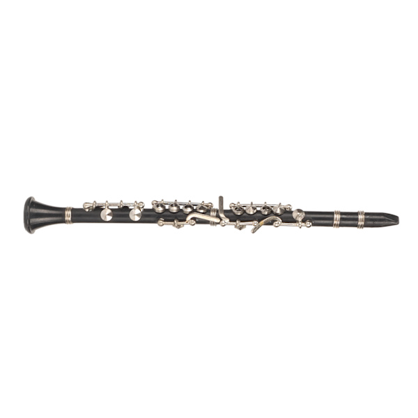 Miniature klarinet replika med stativ og etui Mini musikinstrument Dukkehus Model Ornament 6,3 tommer