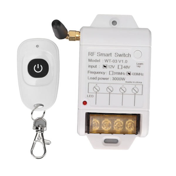 433MHz langaton RF-kytkin DC 12V 1CH langaton kaukosäätimen kytkin lampuille hissi sähkölaitteille
