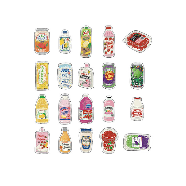 40 stk søte matklistremerker DIY Daglig planlegger klistremerker for etiketter Scrapbooking Vannflasker Bærbar telefon Gitar Bagasje Drikker