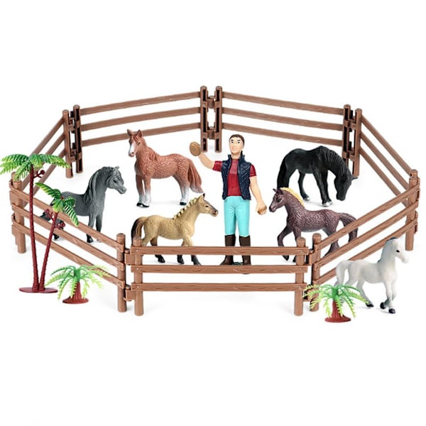 30 stk. hestehegn legetøj miniature hegn gård legetøj hest indhegning tilbehør pædagogisk legetøj til børn gave
