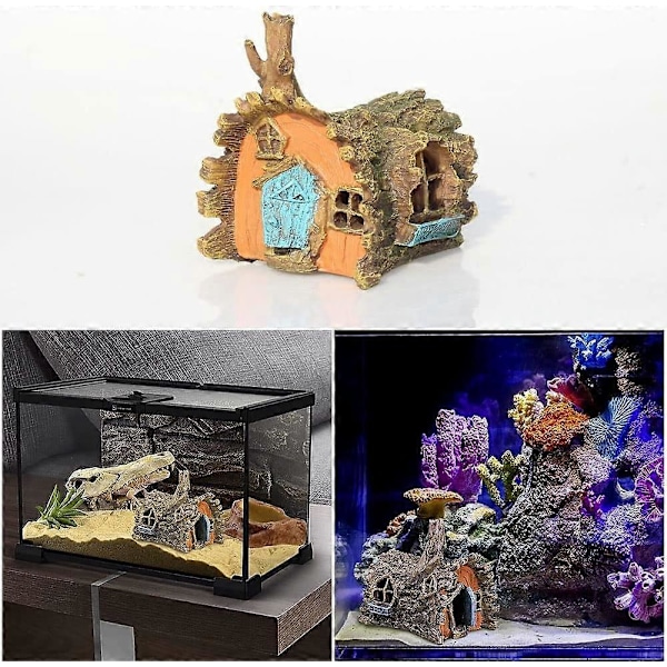 1 stk. Akvariedekorasjon, Fisketank Ornament, Resin Grottehus, Fisketank Gjemmested Dekorasjon