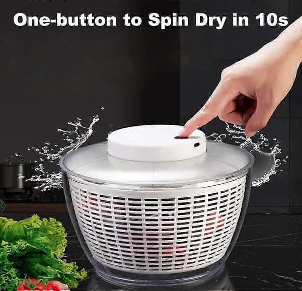 Electric Salad Spinner, 4.5L Salad Spinner, Rechargeable Large Salad Spinner