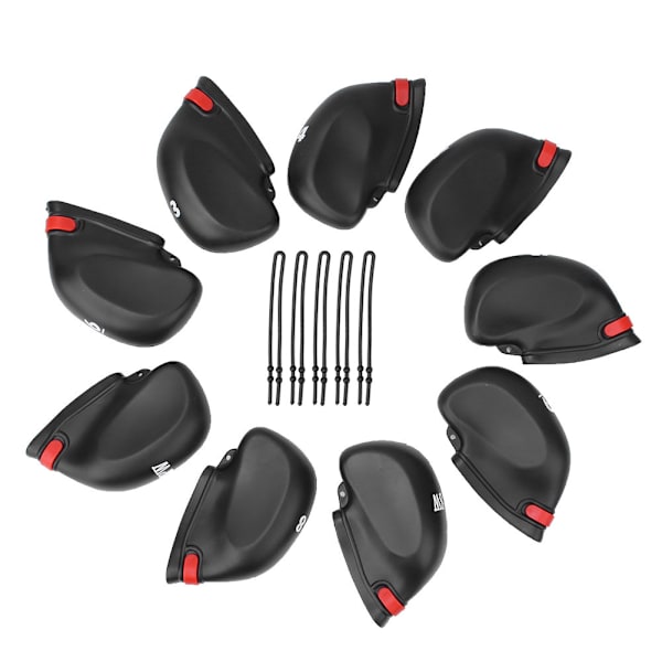 9 st Svart Slitstark PVC Golf Club Head Protective Cover Golfer Accessories