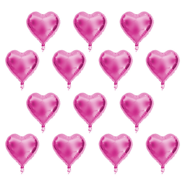 10 st 10\" Hjärtformade Aluminiumfolie Ballonger Fest Bröllop Födelsedag Dekor (Ros Röd)
