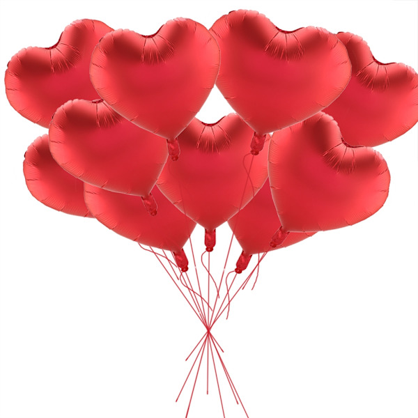 10 stk. 18\" flerfarvede hjerteformede latexballoner til bryllupsfest dekoration ballon (rød)
