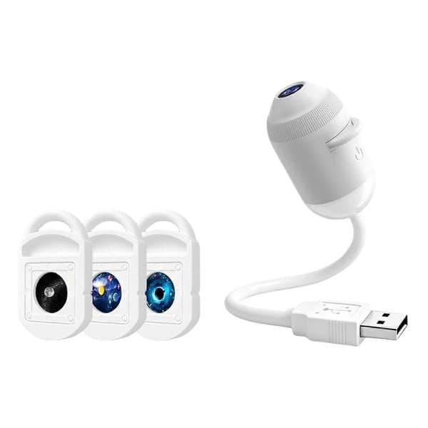 Upgraded HD Smart-Dynamics 5D Holographic Night Light Projector Plug Play HD Star Projector Photography & Vlog Studio Setup With 3 Films