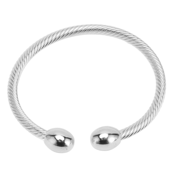 Magnetiskt läkande armband för kvinnor, kroppsslankande, trötthetslindrande, smärtlindrande, twillgraverat magnetarmband, silver