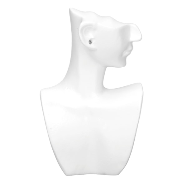 Smykker Halskæde Display Bust Stand Harpiks Elegante Kæder Bust Display Holder Tårn til øreringe Vedhæng Hvid S