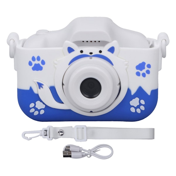Børns kamera lille bærbare blå børns søde tegneserie ræv form fire filtre mini 40MP HD digitalkamera