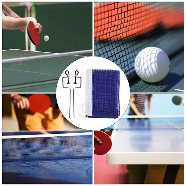 Bärbar enkel polyester tennisbordspingisnät med metallfäste Sportersättningstillbehör Blå