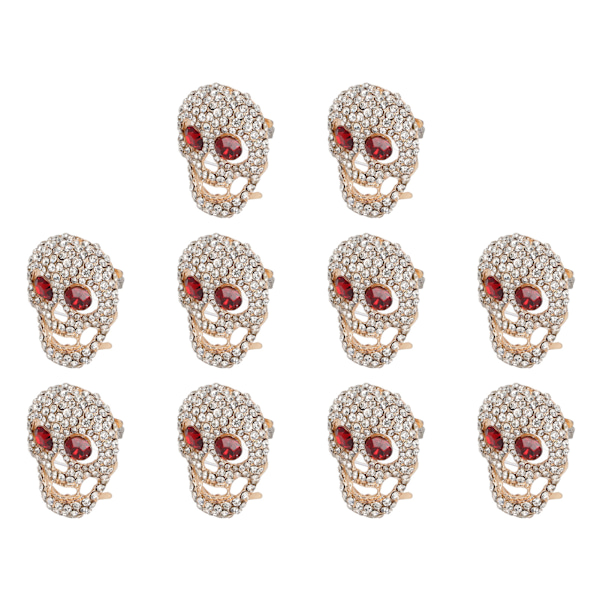 10 stk DIY Skull Rivets Gotisk Stil Blanke Rhinestones Rustfrie Lær Håndverk Dekorasjoner for Å Lage Sko Klær Vesker