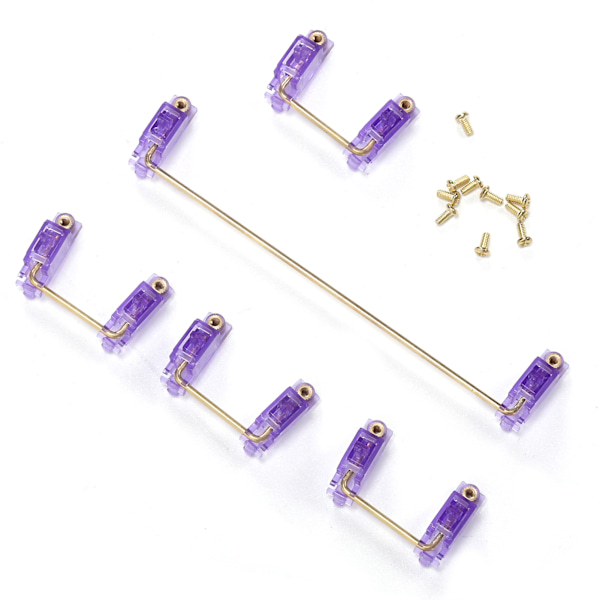 Mekanisk tangentbordsstabilisator med guldpläterade skruvar Datortillbehör för DIY 61/64/87 (transparent lila)