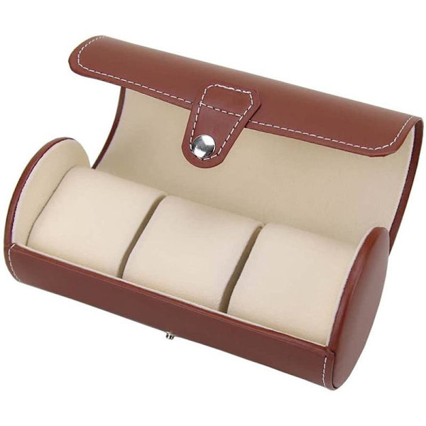 Ruskea väri (19*9cm) - watch organizer - synteettinen nahkarulla