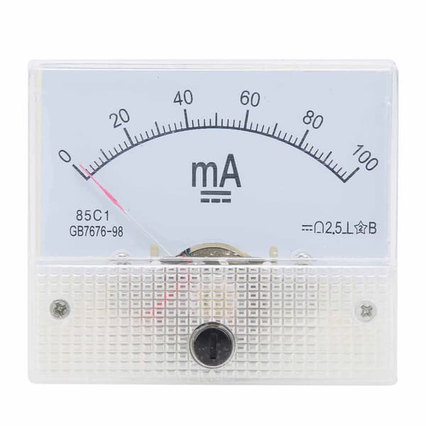 85C1 DC 0~100MA Peker DC Amperemeter Strømpanel Måler Måleinstrument