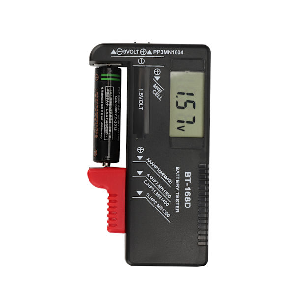 Bærbar digital 1,5V 9V batteritester målediagnostisk checker analysator