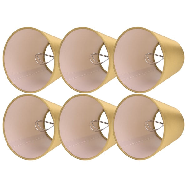 6 STK E14 Lampeskærm Stof Lampeskærm Bordlampe Loftlampeskærm til soveværelse StueGold PX153
