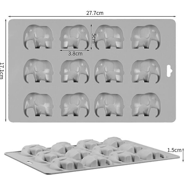 12 Håls Elefant Mousse Form, 11