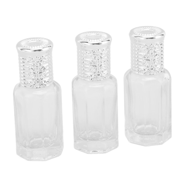 3 stk Genopfyldelig parfumetågespray 10ml sølvdæksel klart glas tomme duftduftflasker