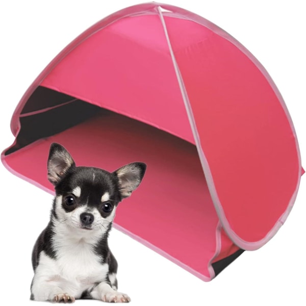 Sammenfoldeligt UV-beskyttende strandtelt til kæledyr og camping - størrelse L, rosarød