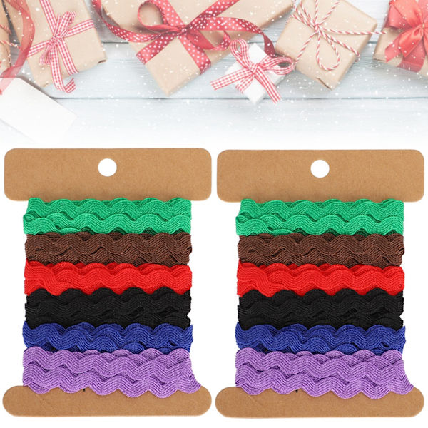 2 st Färg Zigzag Band DIY Handgjord Material Tyg Hårtillbehör Sömnad Dekoration 8mm(3 )