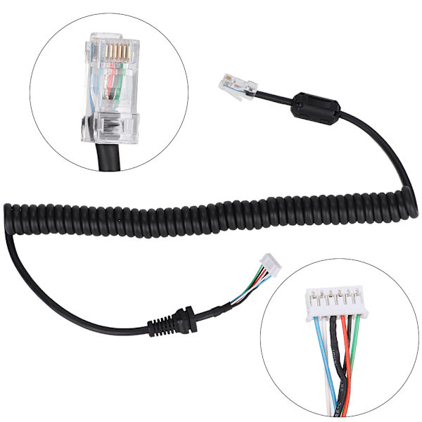 Uppdaterad version för YAESU 6-stifts handmikrofonkabel med magnetringstillbehör