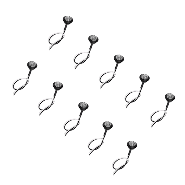 10 stk sidemarkerlys 3LED IP68 vanntett rund klarering indikator baklys universal for lastebil bil RV hvitt lys