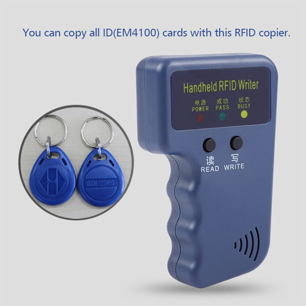 Bärbar handhållen RFID ID-kort kopiatorskrivare - 125KHz EM4100 Keyfob Duplicate